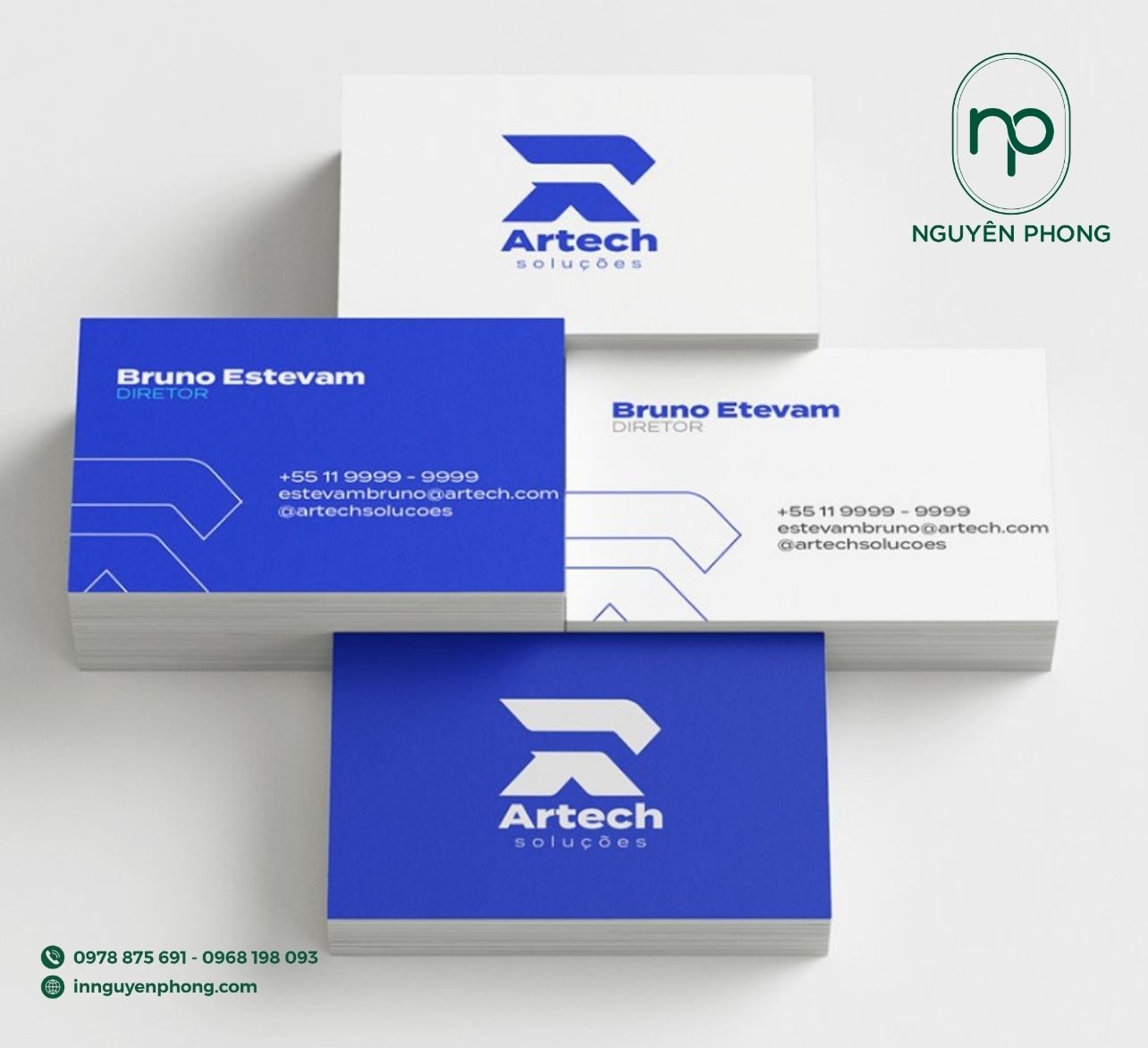 Logo điện lạnh in trên card visit